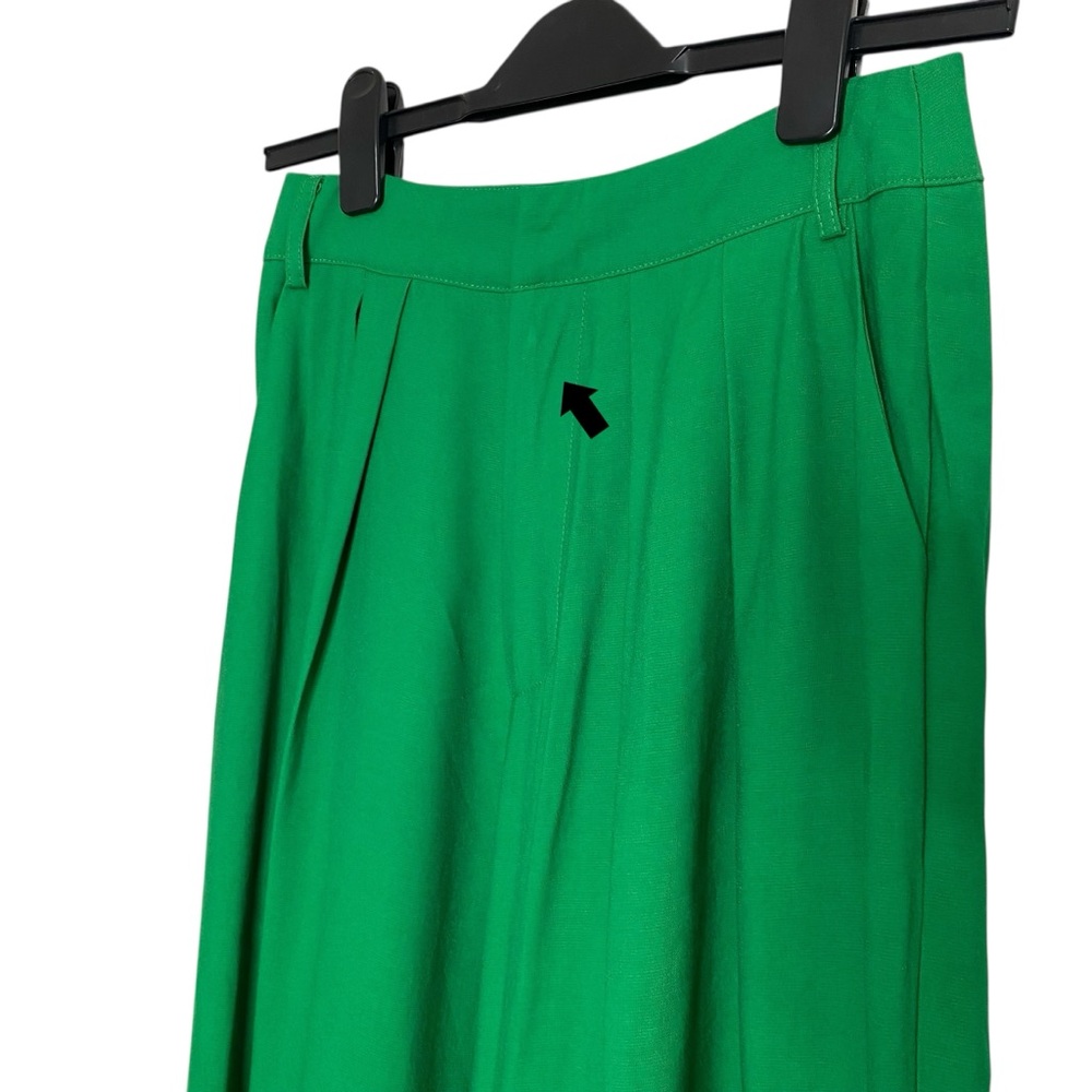 Revolve SNDYS Hills Tailored Green Wide Leg High Waist Pleat Trouser Pant Sz 4 - Picture 8 of 15
